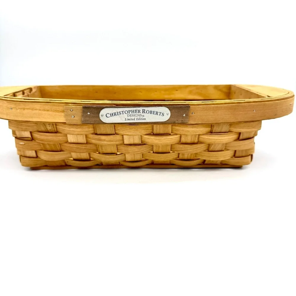 Christopher Roberts Designs Limited Edition Woven Wood Oval Basket Farmhouse